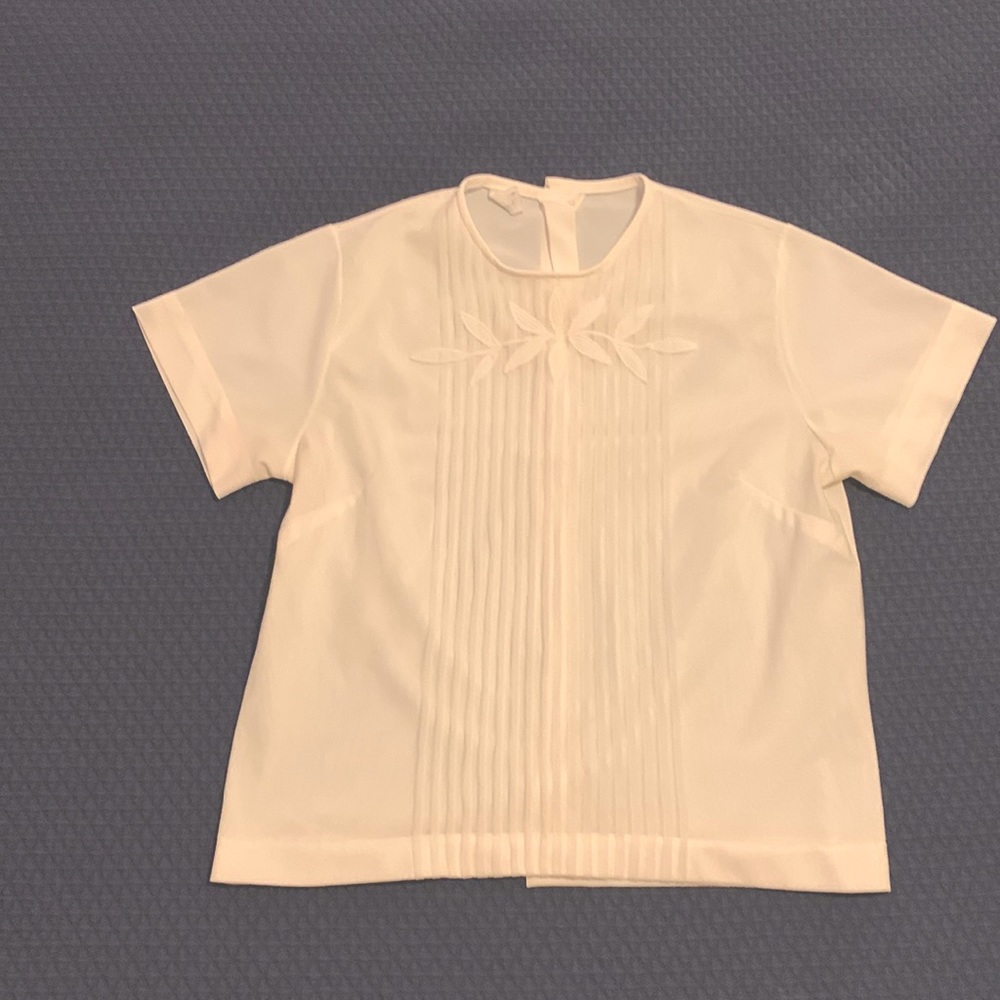 Vintage 1950s white embroidered blouse
